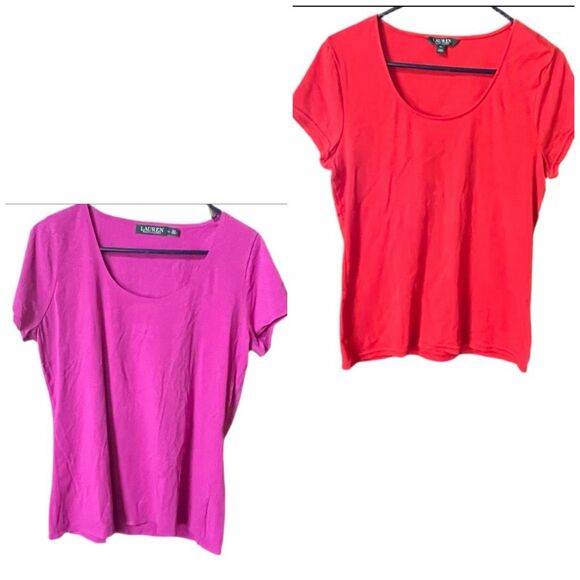 Lot of 2 LRL size XL Lauren Ralph Lauren closet staple tops. - Picture 2 of 13